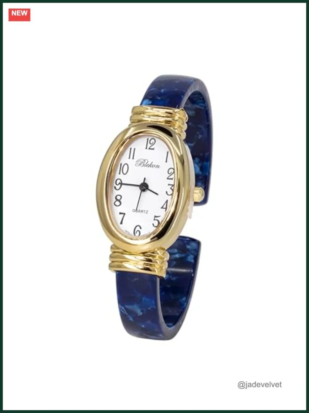 Acrylic Cuff Bangle Watch Alloy Case Analog Quartz Women's Bracelet